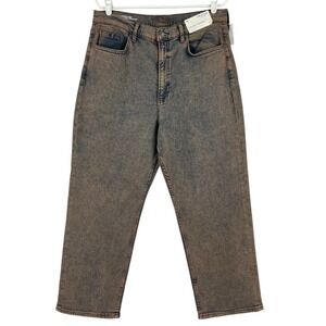 Arizona Jean Women's Vintage Straight Leg High Rise Rust Overdye Jeans Sz 16 NWT